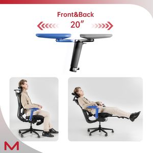 Sedia da Ufficio Ergonomica M2-MT con Schienale Alto, Supporto Lombare Elastico Adattivo, Poggiapiedi Retrattile, Poggiatesta 3D, Sedia Confortevole - Product Image 2