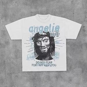 Logotipo personalizado Vintage hombres camiseta de alta calidad de lujo de seda pesada/algodón de gran tamaño de impresión digital ecológico transpirable Unisex - Product Image 2