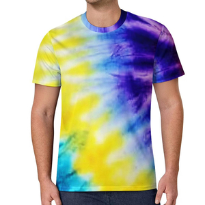 Camiseta Tie Dye 100% Algodón, Diseño Espiral Personalizado, Estilo Urbano Oversize, Unisex, Informal, Verano, Venta al Por Mayor - Product Image 1