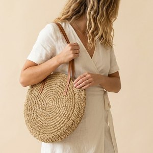Women Seagrass <b>Straw</b> Clutch <b>Bag</b> Handmade Woven Beach Seagrass Handbag with Leather Strap Custom Logo Available - Product Image 4