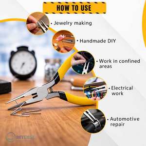 Juego de 2 Pinzas de Acero Inoxidable con Punta Fina, Pinzas Pequeñas para Joyería, Cortador Lateral para Fabricación de Joyas, Reparación de Electrónica, Manualidades - Product Image 2