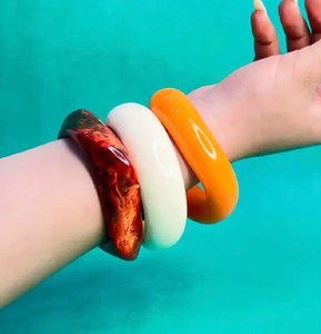 Classic Coral Bangle <b>Bracelet</b> Women's Round Smooth Finish Fashion Jewelry Gift <b>Red</b> White Pink Colors Elegant Style Accessory - Product Image 3