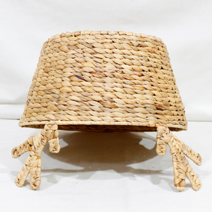 Cute Animal Shaped Natural Water Hyacinth <b>Storage</b> <b>Basket</b> With Antler Handles For Children's <b>Toy</b> Organization - Product Image 5