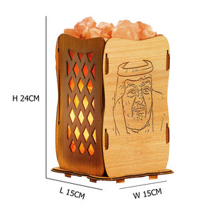 Lámpara de Sal del Himalaya Orgánica con Base de Madera, Cesta de Flores y Animales Tallados, Caja de Luz Nocturna de Cristal de Roca, Artesanía Natural Hecha a Mano - Product Image 2