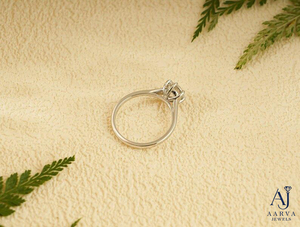 Bague de fiançailles en argent sterling 925 avec moissanite, taille ronde, sertie à griffes, pour femme, cadeau de mariage - Product Image 5