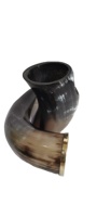 Support authentique pour corne à boire Viking, fait main en corne de buffle/vache naturelle, écologique, 400 ml, durable, tasse médiévale unique pour hydromel et bière.