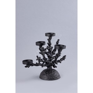 Support de bougie en métal noir nordique, fait main, résistant à la chaleur, écologique, pour bougies pilier et chauffe-plat dorées, idéal pour mariages et Noël - Product Image 2