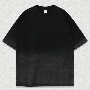 T-shirt vintage pour homme en coton épais, finition vintage, coupe ample, style streetwear décontracté, col rond, doux, respirant et confortable - Product Image 5