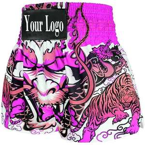 Custom <b>Dragon</b> Print Heat-Transfer Printed MMA Shorts Unisex Quick Dry Polyester/Cotton Mixed Martial <b>Arts</b> Wear Back Logo - Product Image 3