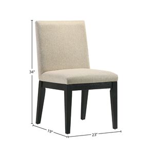 Juego de 2 Sillas de Comedor Froja en Tela Beige y Acabado Negro - Product Image 2