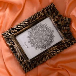 Cadre photo en bois de pin estampé 5x7 Or rustique Vente en gros Moradabad - Product Image 3