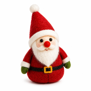 SAMYAK CD01 Figurine de Père Noël miniature en coton faite à la main, figurine d'animal, costume rouge classique, gants verts, ornement de Noël suspendu - Product Image 1