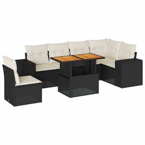 Conjunto de Sofás Grandes para Jardín en Ratán Sintético Negro, Muebles de Exterior Elegantes y Duraderos - Product Image 2