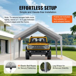 Telo di Ricambio per Tettoia Auto/Camion 13 x 20 piedi, Resistente, Impermeabile, Protezione UV, Facile da Installare, per Garage - Product Image 5