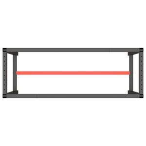 Struttura del banco da lavoro in metallo nero opaco e rosso opaco 55.1 cornici per mobili "x 19.7" x 31.1" - Product Image 5