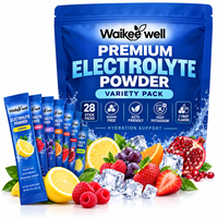 Poudre d'électrolytes végétaliens édulcorée à la stévia, sachets d'hydratation sans glucides, supplément quotidien de minéraux, boost d'énergie, OEM