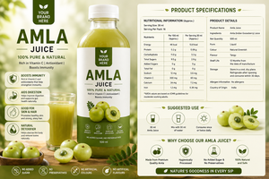 Private Label Amla Juice <b>Herbal</b> <b>Supplement</b> Cold Pressed Amla Extract Natural Vitamin C Antioxidant Immune Support Oral Liquid - Product Image 3