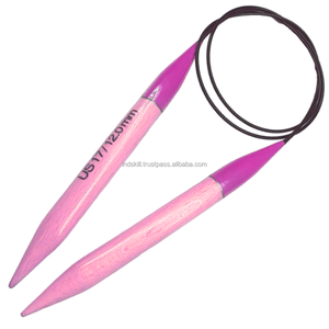 Aiguille à tricoter circulaire en bois INDSKILL, longueur de 32 pouces pour le bricolage créatif fait à la main et tous les projets de fil de tissage, taille américaine 11(8mm) - Product Image 5