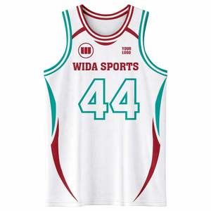 T-shirt de basketball Wida Sports en sublimation, personnalisé, brodé, sans manches, blanc, pour homme - Product Image 6