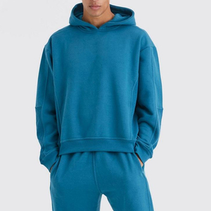 ชุดวอร์มผู้ชายแบบมีฮู้ด 2 ชิ้น ผ้าฝ้าย 100% สไตล์ลำลอง สตรีทแวร์ ไซส์ใหญ่ สำหรับฤดูหนาว จำหน่ายจำนวนมากจากโรงงานโดยตรง - Product Image 3