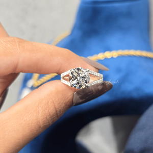 แหวนเพชรเม็ดเดี่ยวทรงกลมเจียระไนแบบบริลเลียนท์ 3 กะรัต ได้รับการรับรองจาก IGI พร้อมวงแหวนเพชรแบบแยกส่วน ทำจากทองคำขาว 10K - Product Image 4