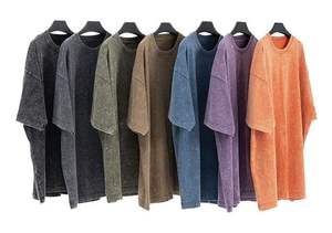 T-shirt Homme Luxe Personnalisé avec Logo Effet Vieilli 100% Coton Haute Qualité Lavage Acide Vintage T-shirt Lourd pour Hommes - Product Image 3