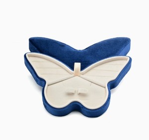 Plateau à bagues papillon, boîte à bijoux en velours, présentoir en acrylique, emballage cadeau personnalisé avec logo pour boutique - Product Image 3