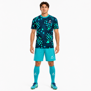 Ensemble de maillots de football personnalisés en sublimation intégrale, respirant et à séchage rapide, vêtements de sport pour hommes, adultes et jeunes - Product Image 3