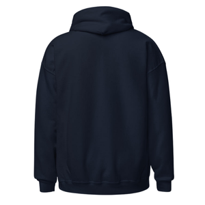 Sweat-shirt à capuche unisexe bleu marine avec motif brodé circulaire, en molleton, à manches longues, décontracté, pour l'hiver - Product Image 3