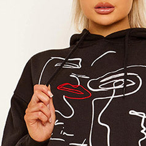 Personalized Women Hoodie Polyester Cotton Casual Graphic Pullover OEM Screen Print <b>Custom</b> Logo Design Streetwear Hooded Top - Product Image 4