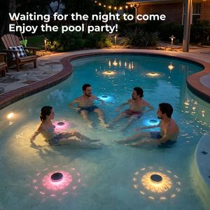 Lumière solaire flottante pour piscine avec télécommande, 12 modes d'éclairage, 3 réglages de minuterie, étanche IPX7 - Product Image 4