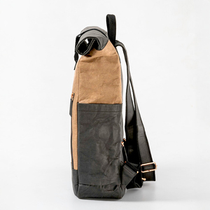 Drawstring Backpack Stylish Vegan Kraftpaper Laptop Backpack Trendy Water-Repellent Design for Students Travelers for Cycling - Product Image 4