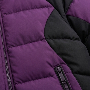 Veste matelassée unisexe couleur gris violet, manteau d'hiver à col montant, fermeture éclair, streetwear d'extérieur, étiquette privée personnalisée OEM ODM - Product Image 6