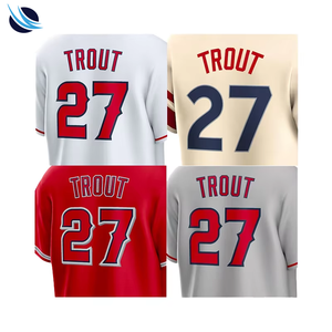 Camiseta de Béisbol con Impresión por Transferencia de Calor, Talla Grande, 100% Poliéster, Nombre del Jugador, Ropa Deportiva Transpirable - Product Image 1