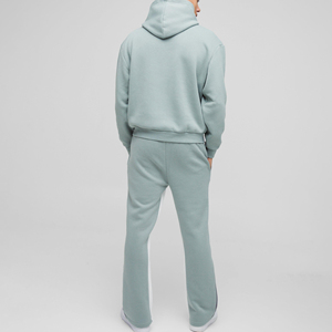 2026 New Custom Embroidery Logo 100% <b>Polyester</b> French Terry Heavyweight Solid Breathable Winter Set Casual Flare <b>Jogger</b> - Product Image 2