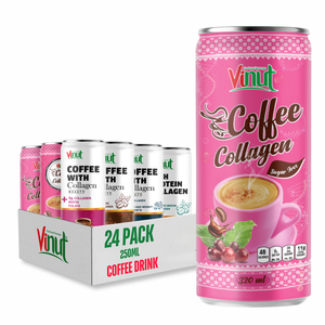 Café au collagène Arabica & Robusta VINUT 320ml-sans OGM, sans produits laitiers, sans gluten, prix d'usine, marque privée, OEM/ODM, sans sa - Product Image 1