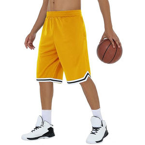 Pantalones Cortos de Baloncesto Grises para Hombre, Color Sólido, Cintura Media, Cordón Elástico, Secado Rápido, Estilo Deportivo, con Franja Lateral Delantera - Product Image 3