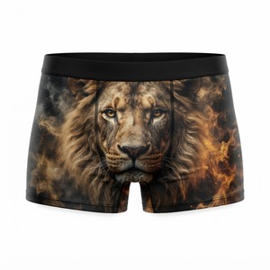 Boxers pour hommes à imprimé éclair, taille mi-haute élastique, respirants, en polyester tricoté, style décontracté - Product Image 6