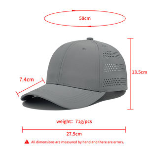 Gorra de Béisbol Deportiva para Exteriores, Personalizada, de Secado Rápido, Transpirable e Impermeable, con Orificios Cortados con Láser y Logotipo Bordado Personalizado - Product Image 5