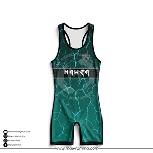 Mawra Premium Stretch Spandex Mens <b>Grappling</b> Singlet Quick Dry Athletic Performance Wear Sublimation Printed Wrestling Singlet - Product Image 3
