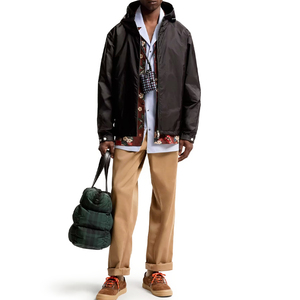 Veste imperméable à capuche pour homme, noire, coupe classique, fermeture éclair, pour toutes les saisons, vêtements de plein air - Product Image 5