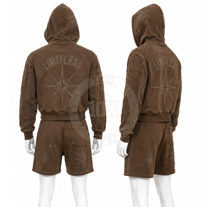 Outdoor Windbreaker <b>Shorts</b> <b>Set</b> Lightweight Hooded Jacket Premium Nylon Polyester Windbreaker <b>Shorts</b> <b>Set</b> - Product Image 5