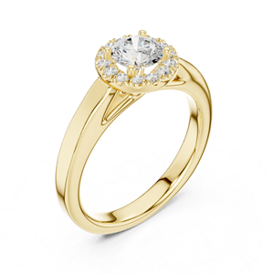 แหวนเพชรทรงกลมทองคำขาว 14K เพชรเพาะเลี้ยงในห้องปฏิบัติการสำหรับผู้หญิง |   เพชรที่เพิ่งเพาะเลี้ยง - Product Image 5