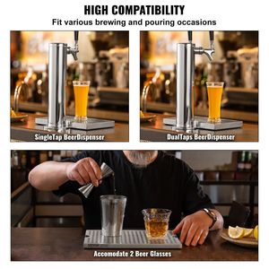Vassoio raccogligocce per dispenser birra in acciaio inox 304 con 4 cuscinetti in gomma antiscivolo, resistente al calore/al freddo, con coperchio rimovibile - Product Image 6