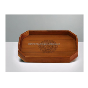 ถาดไม้มะม่วงสำหรับตกแต่งงานแฮนด์เมดถาดเสิร์ฟไม้แกะสลักแบบโบราณมีสไตล์และอเนกประสงค์สำหรับบ้านและร้านอาหาร - Product Image 1
