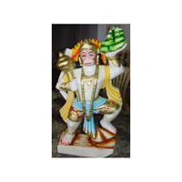 Magnifique statue de Hanuman Ji en marbre blanc, faite à la main, en position debout, levant la montagne, pour la vente en gros, destinée à la divinité.
