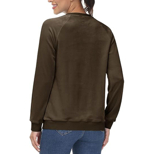 French Terry <b>Sweatshirts</b> Women Crewneck Long Sleeve Relaxed Fit <b>Loopback</b> Fabric Soft Cotton Blend Casual - Product Image 6