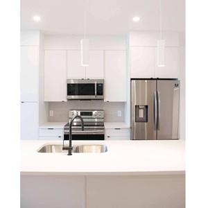 Modern Slab <b>Door</b> Full Height <b>Wall</b> Cupboards New Contemporary Home Design CANA Custom Light Wood Kitchen <b>Cabinets</b> - Product Image 4