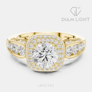 Bague de fiançailles en diamant de laboratoire certifié IGI 1,00 carat, taille ronde, or blanc 14 carats, F+ VS+, pavé, bijoux fins pour mariage, idéal pour un cadeau - Product Image 5