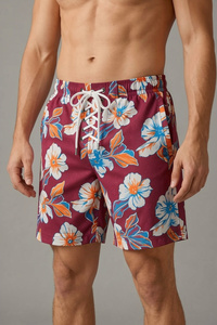 Shorts de Muay Thai bleus pour hommes avec broderie Phénix doré, bordure rouge, polyester, confortables, haute qualité, pour toutes les saisons, vêtements d'entraînement - Product Image 3